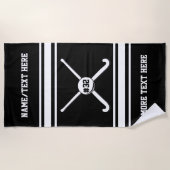 フィールドホッケープレーヤー数チーム名前のチーム色 ビーチタオル (正面)