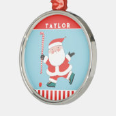 フィールドホッケーホリデーキープサケギフト メタルオーナメント (左)