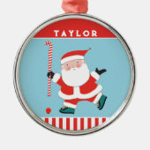 フィールドホッケーホリデーキープサケギフト メタルオーナメント (正面)