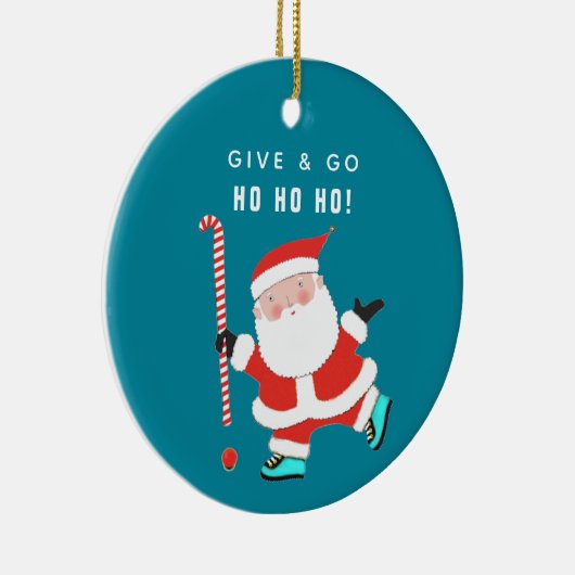 フィールドホッケーホリデーギフトセラミックオーナメント セラミックオーナメント (右)