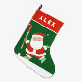フィールドホッケーホリデーギフト大きなクリスマスストック ラージクリスマスストッキング (正面 (吊り時))