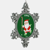 フィールドホッケーホリデーギフト スノーフレークピューターオーナメント (左)