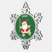 フィールドホッケーホリデーギフト スノーフレークピューターオーナメント (右)