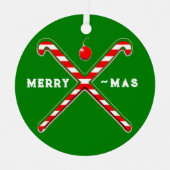 フィールドホッケーホリデーギフト メタルオーナメント (正面)