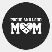 フィールドホッケーママフィールドホッケー誇りを持ったと大声のママ ラウンドシール (正面)