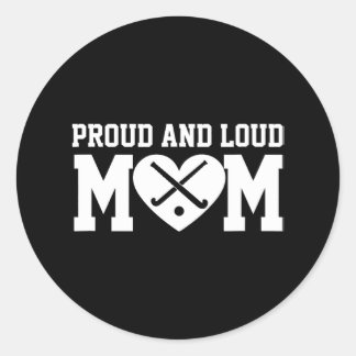 フィールドホッケーママフィールドホッケー誇りを持ったと大声のママ ラウンドシール