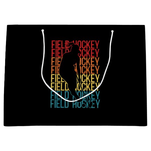 フィールドホッケーレトロヴィンテージ ラージペーパーバッグ (正面)