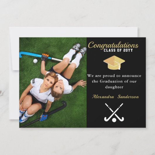 フィールドホッケー写真卒業クラス2022 案内状 (正面)