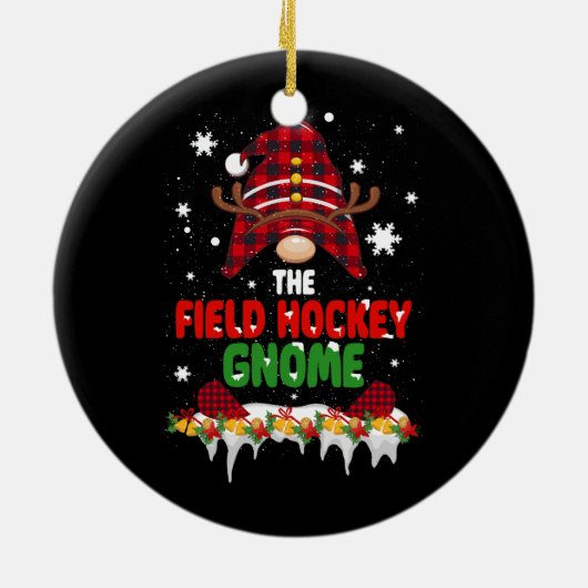 フィールドホッケー格言バッファロープレイドマッチングファミリーC セラミックオーナメント (裏面)