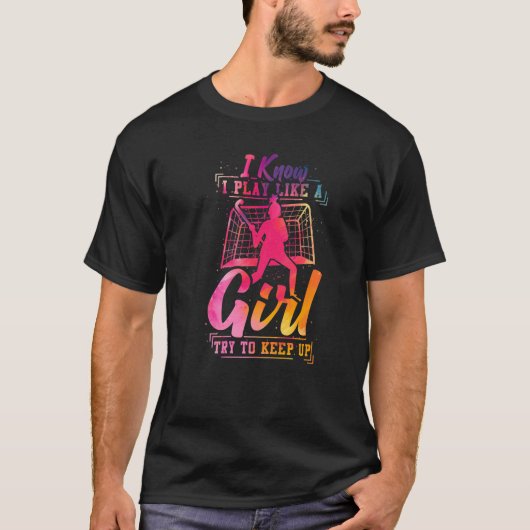 フィールドホッケー水の色遊私は女の子のように Tシャツ (正面)
