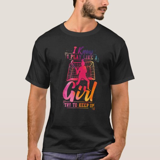 フィールドホッケー水の色遊私は女の子のように Tシャツ (正面)