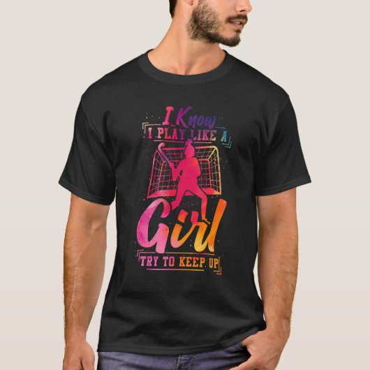 フィールドホッケー水の色遊私は女の子のように Tシャツ (正面)