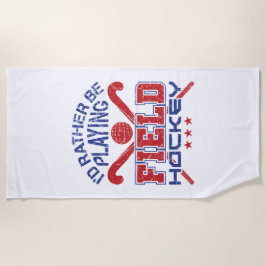 フィールドホッケー遊をやりたい ビーチタオル