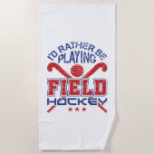フィールドホッケー遊をやりたい ビーチタオル (正面)