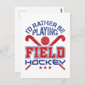 フィールドホッケー遊をやりたい ポストカード (正面/裏面)