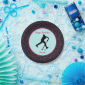 フィールドホッケー「ハッピーバースデー」スパークル紙プレート ペーパープレート (パーティー)