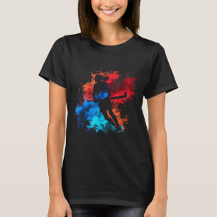 フィールドホッケー フィールドホッケー選手 炎 レトロ フィールド Tシャツ