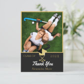 フィールドホッケー 現代の写真 卒業クラス サンキューカード (スタンド正面)
