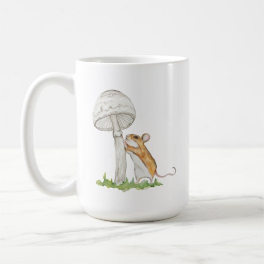 フィールドマウスおもしろいとマウスのリアルなスケッチ コーヒーマグカップ (左)