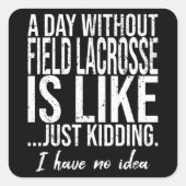 フィールドラクロスおもしろいスポーツギフト スクエアシール (正面)