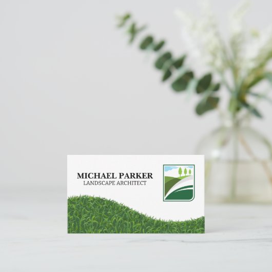 フィールドロゴの木 | Grass Landscape 名刺 (スタンド正面)