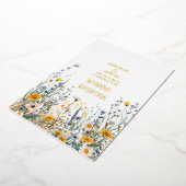 フィールドワイルドフラワーズゴールドフォイル招待状 箔招待状 (回転した状態)