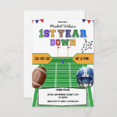 フィールド一年下サッカーの誕生日パーティー 招待状 (正面/裏面)