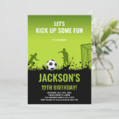 フィールド付き編集可能ボーイズスポーツパーティーカはっきりしたード 招待状 (スタンド正面)