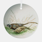 フィールド内のキジオーナメント ガラスオーナメント (裏面)