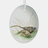 フィールド内のキジオーナメント ガラスオーナメント (正面右)