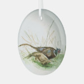 フィールド内のキジオーナメント ガラスオーナメント (正面左)