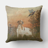 フィールド内のブリタニースパニエル犬狩り クッション (裏面)