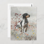 フィールド内のブリタニースパニエル犬狩り ポストカード (正面/裏面)