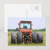 フィールド内の古いマッサージのキャブモデルトラクター ポストカード (正面/裏面)