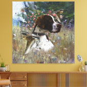 フィールド内の美しいポインタ キャンバスプリント (インサイチュ (リビング))