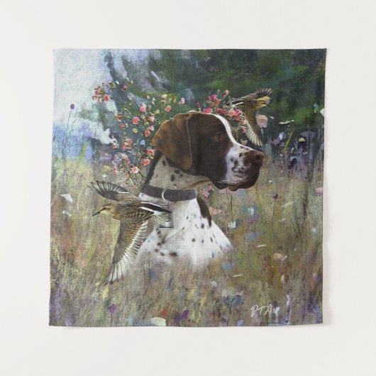 フィールド内の美しいポインタ タペストリー (正面)