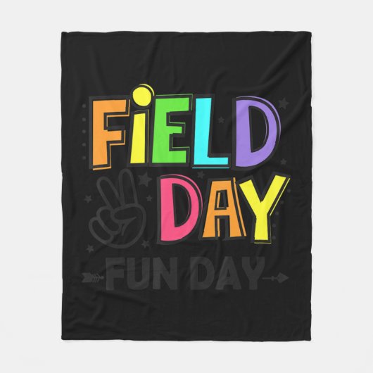 フィールド日おもしろい日学校先生学生の最終日 フリースブランケット (正面)