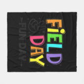 フィールド日おもしろい日学校先生学生の最終日 フリースブランケット (正面(横))