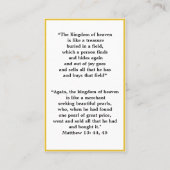 フィールド祈りの言葉カードの宝物 名刺 (裏面)