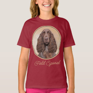 フィールド絵画スパニエル犬ズ – かわいいオリジナルドッグアートT-S Tシャツ