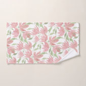 フィールド花レースのテクスチャ付きピンク白 バスタオルセット (ハンドタオル)