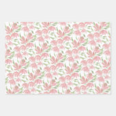 フィールド フラワーズ レース テクスチャード ピンク ホワイト ラッピングペーパーシート (正面2)