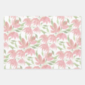 フィールド フラワーズ レース テクスチャード ピンク ホワイト ラッピングペーパーシート (正面)