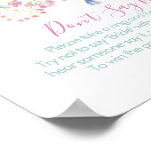 フィールド フローラル ブライダル シャワー  言えない ブライダル ゲーム ポスター (角)