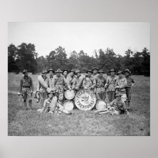 フィールド・ミュージック・バンド、1925年。ヴィンテージ写真 ポスター (正面)