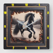 フィールドGallop:シャーレッド・ウッド・ジプシー・ヴァンナー スクエア壁時計 (正面)