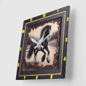 フィールドGallop:シャーレッド・ウッド・ジプシー・ヴァンナー スクエア壁時計 (傾斜)