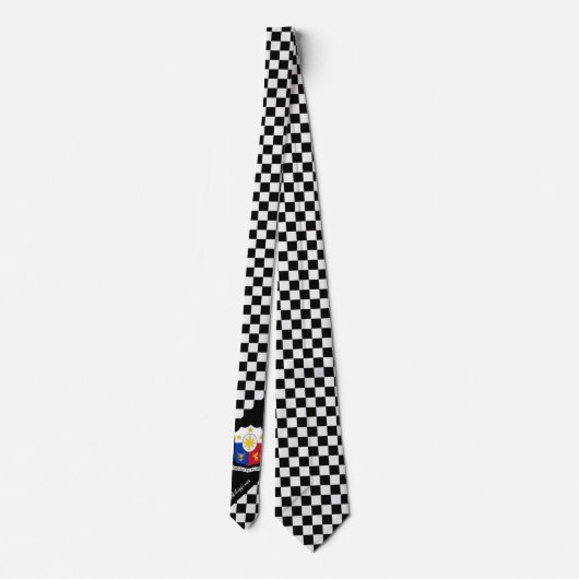 フィ市松模様にリピン国旗のファッション ネクタイ (裏面)