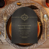 フィ素晴らしリグリー結婚金ゴールドのアーチID871 招待状