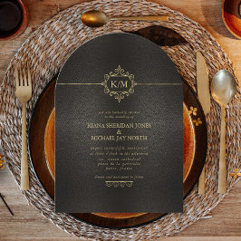 フィ素晴らしリグリー結婚金ゴールドのアーチID871 招待状